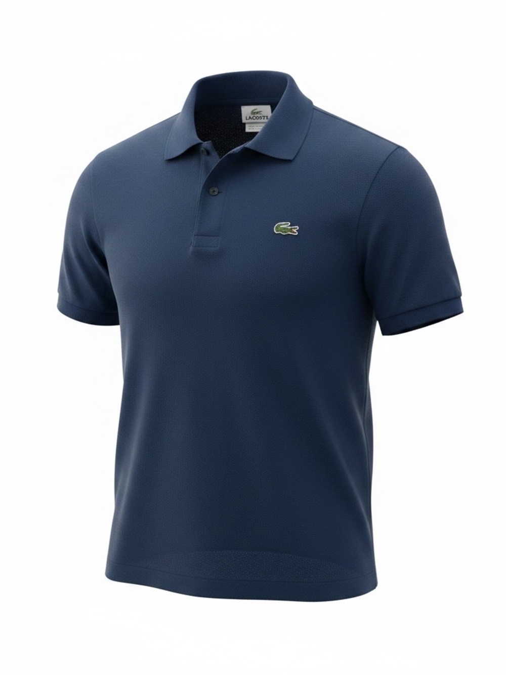 Lacoste Men’s Navy Short-Sleeve Polo with Crocodile Logo